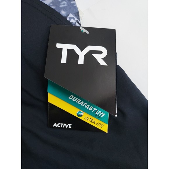 NWT Ladies TYR Durafast Lite Bk/Gray Emerald Lake 2in1 Tankini Top UPF 50+Size S - Picture 2 of 13